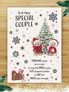 5/3/1pc Special Couple Christmas Card Without Envelope - Red Scarves & Snowy Tree, Heartfelt Message For Couples, Holiday Greetings For Christmas, New Year, Valentine's Day - Cute Gift For Partners & Loved Ones, Festive Celebration, Elegant Finish, Premium Cardstock, Romantic Partners