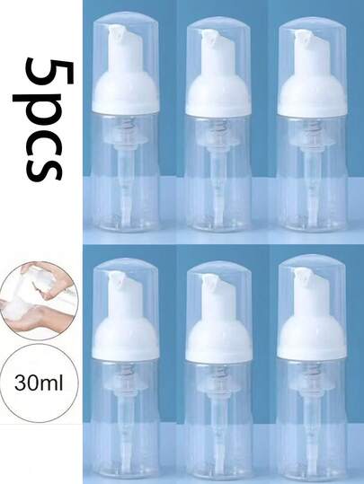 10 قطعة 30مل/ 1 قطعة 60مل زجاجات رغوية قابلة لإعادة التعبئة - شفافة بمضخة بخاخ لا تسرب ، عبوات بلاستيكية مع موزع رغوى أبيض ، مناسبة لصابون الأطباق والشامبو والغسول والعينات المستحضرات التجميلية - عالية الجودة للمطبخ والحمام ، تخزين مستحضرات التجميل المحمولة ، تصميم عصري