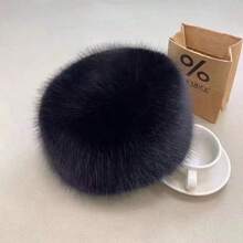 Plüschmütze für Herbst und Winter, imitierter Fuchsfell, warmer Bowler Hut