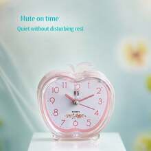 1pc Fashionable Creative Alarm Clock, Cute Crystal Handle Mini Clock, Candy Color Desk Decor, Silent Operation, Bedroom Bedside Wake Up Light Home Decor Room Decor