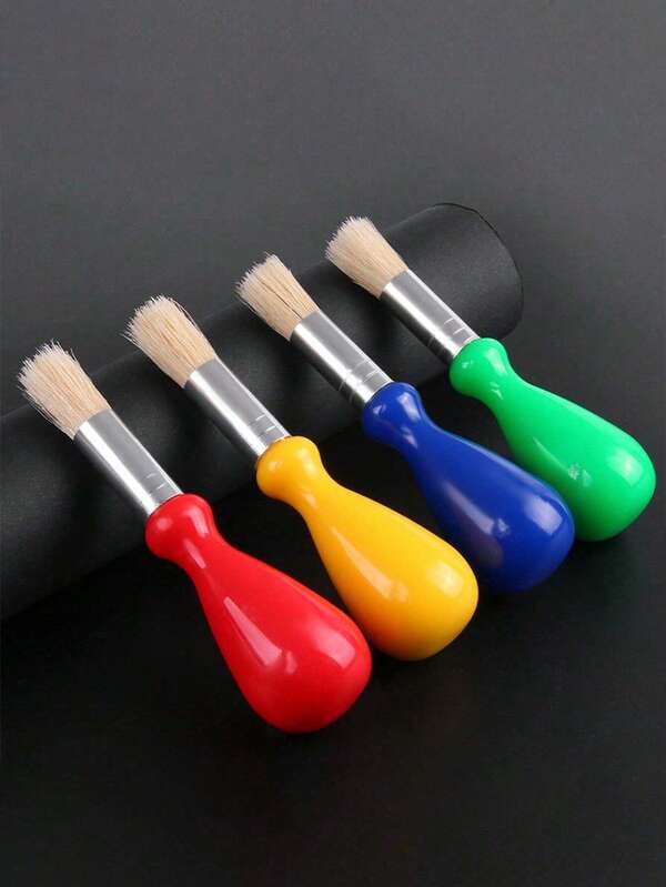 4-6pcs Random Creative Color Water Drop Shape Plastic Pen Oil Painting Brush, Student Art Painting Tool Small Gift, DIY Painting Graffiti, Mural Coloring Paint Brush, Multi-Function Acrylic Paint Brush Set