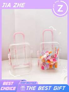 1个迷你手提箱式首饰收纳盒，独特造型，旅行首饰收纳盒，戒指收纳盒，女孩首饰收纳盒，迷你收纳盒，首饰盒，方便携带，适合旅行、玩耍、拍照、化妆间装饰、房间装饰 - 彩色 - 查看 7