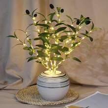 1 LED Olive Branch Fairy Light, A Battery-Powered Decorative Lamp, Suitable For Home, Wedding, Party, Christmas - Not Waterproof, Made Of PP And Plastic Materials, Ideal For Table And Cabinet Decoration (Battery Not Included)