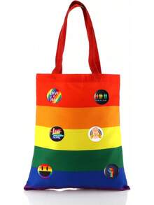 A2LH Reginary Tote Bag Bag Beach Reusable Laptop Handbags With 6 Pcs Round Pins Cute Badge Women Men Work Study Wedding Party Gifts, 14. 76 X 12. 99 - 1 - 查看 9