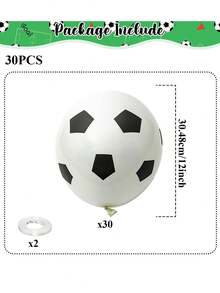 Baloane din latex pentru petrecere de fotbal, 10/30/60 buc - decorațiuni de fotbal alb-negru de 12 inch pentru adulți, haion, bar sportiv, noapte de pub - baloane din latex pentru ziua de naștere tematică, absolvire, decor de ziua meciului