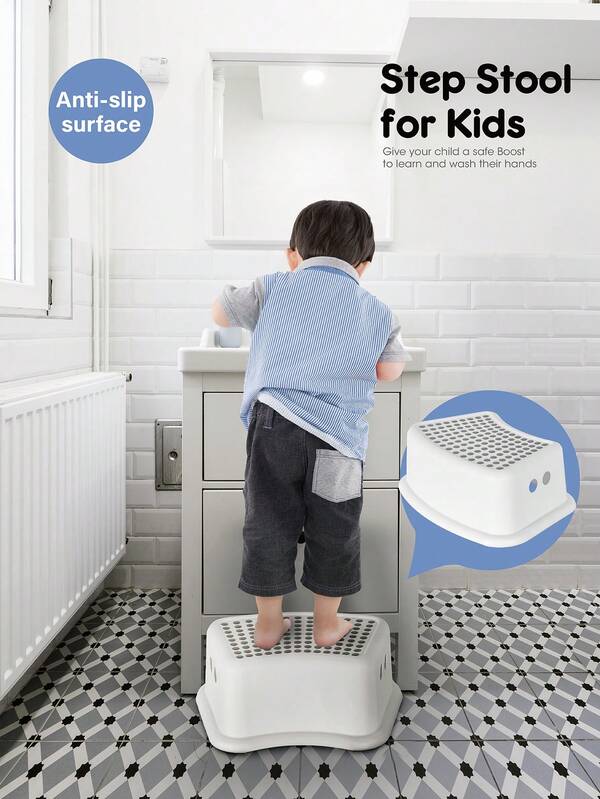 1Pc Non-Slip Children's Step Stool, Thickened Baby Toilet Potty Stool, PP Material Toddler Foot Rest Stool, Holds Up To 80KGS, For Adults, Kids, Pregnant Girls & Elderly