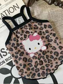 Sanrio Chaleco de gato de seda de hielo ligero de verano, anti-desprendimiento, transpirable, ropa fresca para mascotas, vestido con tirantes