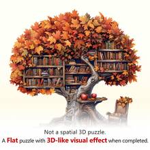 1pc Tree Library Wooden Puzzle, Asymmetrical Animal Shaped Wooden Jigsaw Puzzle Toy, Unique Party Game Gift, Decorative Art Puzzle, Tabletop Magic Puzzle, Creative Children's Educational Puzzle, Holiday Gift, Adult Wooden Puzzle, Christmas Gift, Back To School Gift, Birthday Gift (2D Puzzle) - Multicolor - View 6