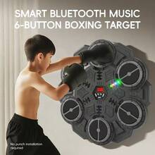 Objetivo de boxeo para niños, máquina de entrenamiento de boxeo inteligente Bluetooth con música mejorada, objetivo de boxeo montado en la pared, objetivo de boxeo inteligente para niños, equipo deportivo de entrenamiento sensorial de velocidad de reacción y ritmo, juguete antiestrés para niños - Multicolor - Ver 4