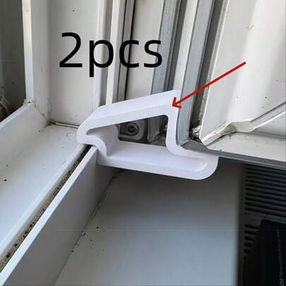 2 schwere stoßfeste Türstopper, Bodentürstopper, einfach zu installieren, geeignet für Terrassentüren, Fenster, Schiebetüren - robuste Kunststoffkonstruktion, wind- und stoßfest