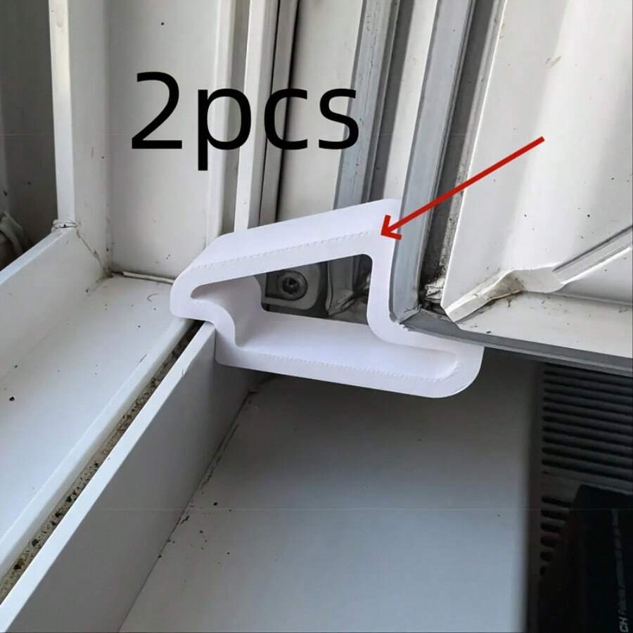 2 schwere stoßfeste Türstopper, Bodentürstopper, einfach zu installieren, geeignet für Terrassentüren, Fenster, Schiebetüren - robuste Kunststoffkonstruktion, wind- und stoßfest