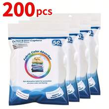 1/50/100/200/250/300片洗衣吸色布 - 染料捕捉與防移染，防化學，適合混洗，衣物防污，洗衣染色 | 吸色布 | 滾筒烘乾機、球形烘乾機、洗衣機清潔用防化學洗衣吸色布 - 彩色 - 查看 14