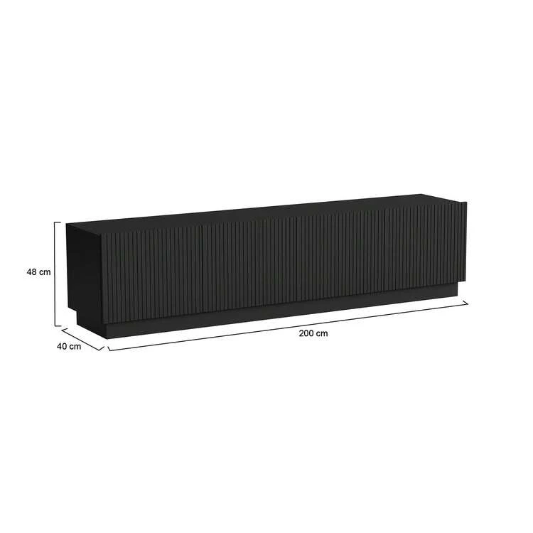 Dmora Muebles para televisión y centros de entretenimiento - Negro - Añade 3