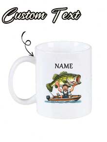 1 szt. spersonalizowany kubek, spersonalizowany kubek do kawy, spersonalizowany kubek z napisem "HAPPY FISHING", idealny prezent dla najlepszej przyjaciółki, pamiątka z wieczoru panieńskiego, kwiatowy wzór koronki, elegancka pamiątka ślubna, filiżanka do kawy na rocznicę, ilustracja sylwetki, uchwyt w blokach kolorów, spersonalizowany kubek, kubek ceramiczny, kubek okolicznościowy, filiżanka do herbaty, letnie i zimowe naczynia do picia, prezent świąteczny, dekoracja świąteczna, prezent na Święto Dziękczynienia, prezent noworoczny, prezent dla niej