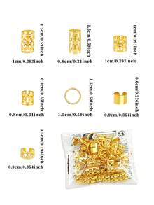 70个复古镂空金属发夹，发爪，发卡，发饰，适用于编发，爪子，夹子，发卡，夏季，头部饰品，发夹 - 金色 - 查看 7