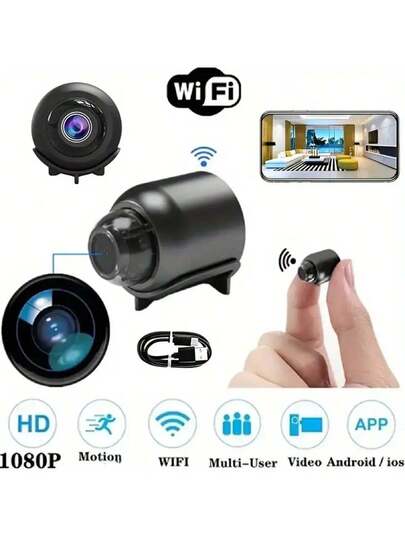 Mini Wireless Home Bullet Hidden Camera, Network WiFi Monitoring Mobile Detection, Remote Control Through Phone, USB Power Supply, No Battery, Easy To Install, Security, Indoor Outdoor Pets, Elderly Monitoring/Home/Recording/ ensics Other Scenes. view 2