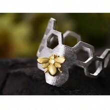 Jewelry Original Creative Artistic Hollow Bee Hive Open Ring For Women - 開口環 - 查看 5
