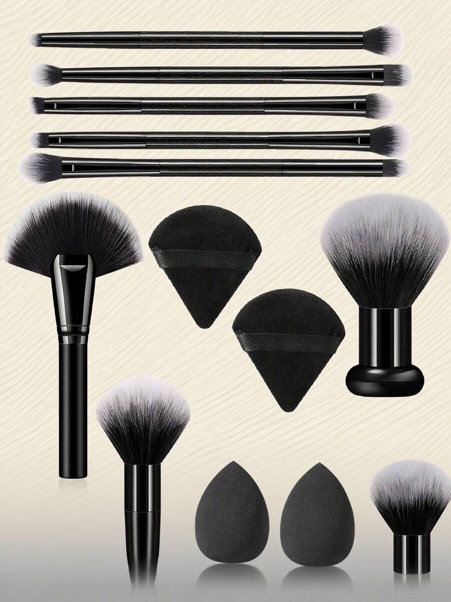 13 Peças Conjunto de Ferramentas de Maquiagem Incluindo: 9 Peças Conjunto de Pincéis de Maquiagem + 2 Peças Esponjas de Maquiagem + 2 Peças Borlas de Pó Triangulares, Conjunto de Pincéis, Kit de Pincéis de Maquiagem, Conjunto de Pincéis de Maquiagem, Kit de Maquiagem Completo, Conjunto de Pincéis de Maquiagem, Kit de Maquiagem Completo, Kit de Pincéis, Conjunto de Pincéis de Maquiagem, Conjunto de Presentes de Maquiagem