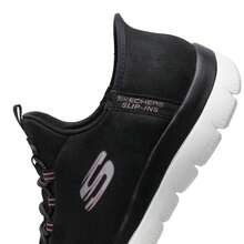 Skechers 女士休闲套脚运动鞋，低帮简约日常户外旅行通勤运动鞋，150254-BLK - 黑色 - 查看 7
