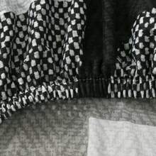 Stretchable Milk Silk Headboard Cover, All Inclusive, Simple Geometric Pattern Design, Soft Polyester Fiber Fabric, Modern Style Bedroom Furniture Protective Cover