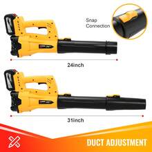 Portable Cordless Leaf Blower Battery Handheld Electric Leaf Blower, Suitable For Cleaning Lawns, Terraces, Courtyards, And Sidewalks - 吹葉機 閃電款 單包 黃 - 查看 3