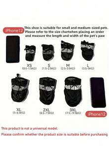 4pcs Water-Resistant Dog Shoes For Small Dogs - Quick-Drying. Less Water Absdrbent Protect Your Pet's Paws And Keep Them Dry Christmas Gift - Multicolor - View 3