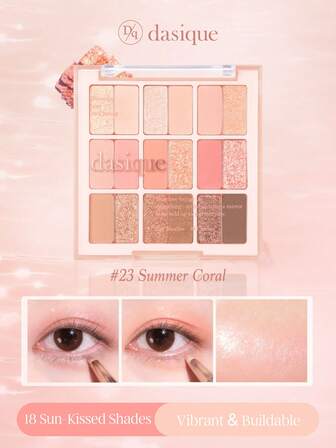  Dasique 18-Color Eyeshadow Palette Make Up Long-Lasting High Pigment Graduation Birthday,Easy To Use Smooth Blendable, Vegan Formula Cruelty-Free, Holiday Essential Rose Girl Best Color Charm Vibe, Christmas Gifts For Women, Fancy Fashion Women Brand Makeup Back To School