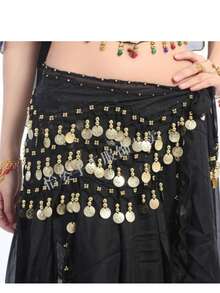 1 件波西米亚风格万圣节肚皮舞服装，包括腰巾、臀巾、腰链 - 彩色 - 查看 2