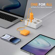 2025 秋冬新品 - 1 件套多插座电源板，带 USB 端口防浪涌保护，带过载保护的电源插座，4 个交流电源插座，2 个 USB-A 端口和 2 个 USB-C 端口，5 英尺/10 英尺延长线，适用于家庭、办公室、床边、旅行，黑白 - 查看 9