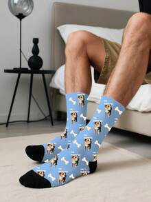 1 Pair Customizable Face Neutral Socks, Add Your Own Pictures To Design Personalized Socks, Couple Style Socks, Suitable For Family, Daily Wear, Parties, And University Use. A Great Gift For Friends, Family Members, Wives, Husbands, Daughters, And Sons.