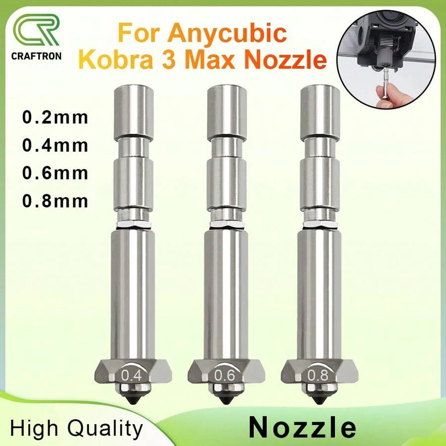 For Anycubic Kobra 3 Max Combo Nozzles Printer Head Assembly With 0.4mm Hardened Steel Nozzle, Anycubic Accessories