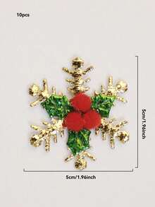 10 piezas/20 piezas Parches bordados con campanas estilo granja vintage navideña, diseño festivo de acebo y dorado, para envolver regalos interiores, decoración de mesa, repisa de chimenea, árbol de Navidad exterior, escena de exhibición de ventana, decoración del hogar, decoraciones navideñas, decoración de habitación de invierno