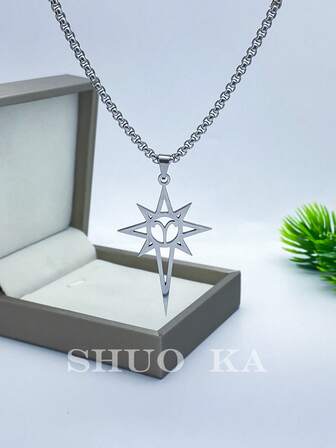 Collana unisex con pendente a forma di costellazione, ottagono, stella