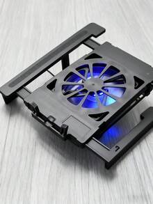 Adjustable Height Tablet & Laptop Stand With Cooling Blue LED Light, Ergonomic Neck - Friendly Design, Portable For Live Streaming, Study & Office, High - Quality Materials, Universal Device Holder