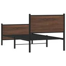 vidaXL Giroletto senza Materasso in Metallo Rovere Marrone 90x200 cm