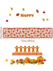 Table Runners With Maple Leaves, 13x72 Inch Thanksgiving Table Runner Decorations Lace Orange Table Runners Home Decor Autumn Table Decor For Harvest Kitchen Dinner Party Gatherings Party Decor - Non-woven Felt Tree D - View 6