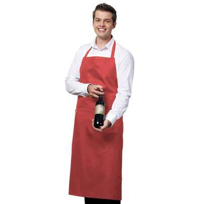 Bistro By Jassz Jassz Bistro Unisex Bib Apron With Pocket / Barwear (Red)
