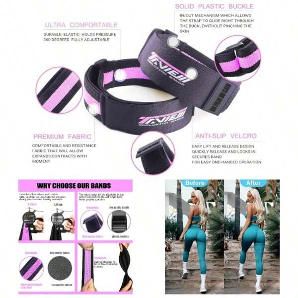 Occlusion Bands Women Glutes Hip Building, Blood Flow Restriction Bands BFR Bundle Booty Bands, Best Fabric Resistance Bands Exercising Your Butt, Squat, Thigh, Fitness