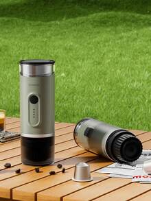KONMO Máquina de espresso portátil KONMO, calentamiento inalámbrico para extracción en caliente y frío, uso dual de cápsulas de café en polvo