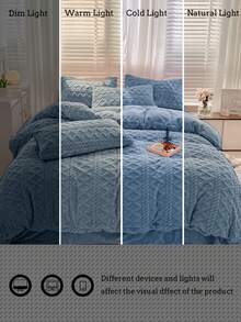 3 件雾灰色天鹅绒水晶天鹅绒柔软舒适羽绒被套套装（1 个羽绒被套 + 2 个枕套），适用于卧室、客房