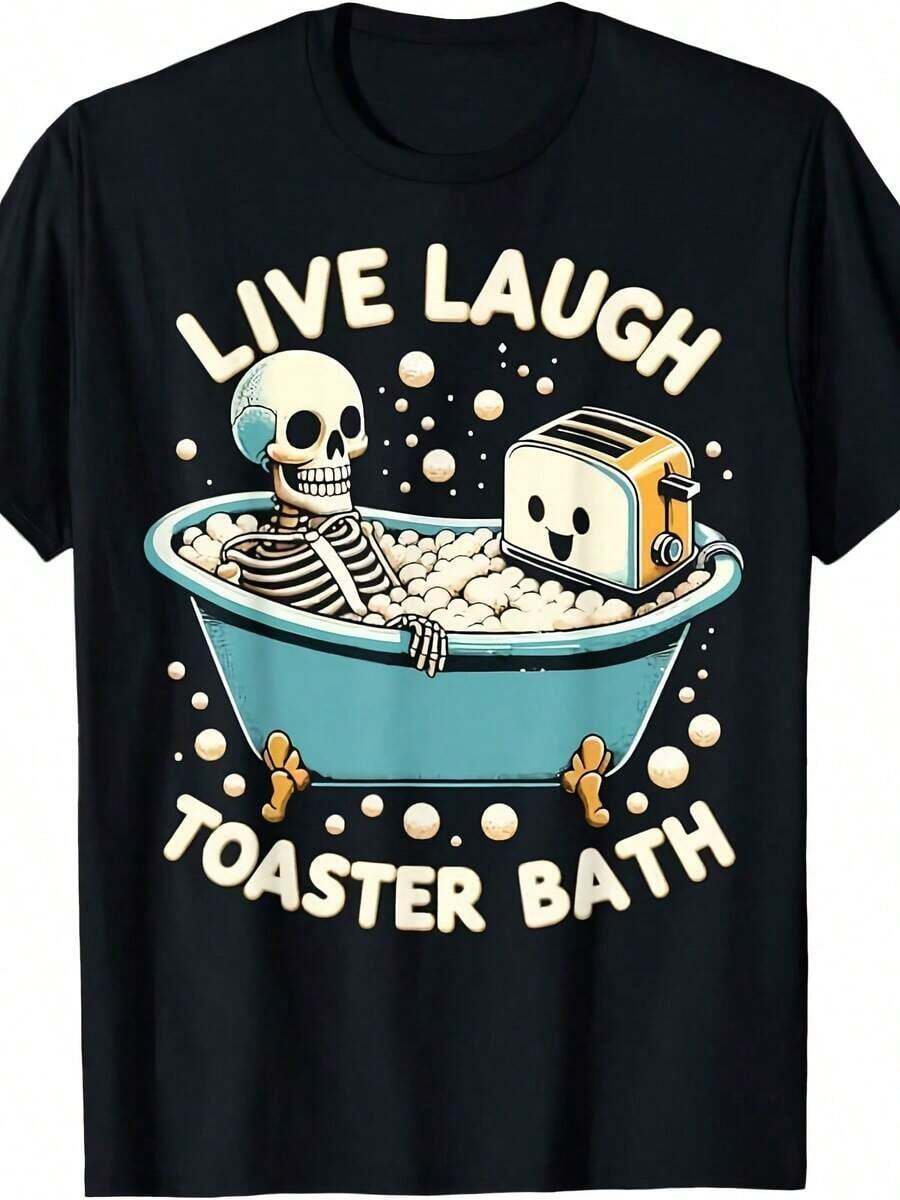 Camiseta de baño Live Laugh Toaster - Negro-3 - Ver 1