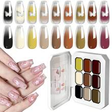 LIMEGIRL Gradient Painting Gel Set, 9 Colors Ombre Gel Nail Polish For Ombre Nails ,Wash-Free Painting Gel Set French Manicure DIY Nail Art,Off Gel Polish Kit For Salon And Nail Art DIY At Home - 彩色 - 查看 9