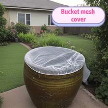 1 peça de tela de chuva de poliéster durável para coberturas externas - repelente de mosquitos e detritos, capa branca, serve em baldes padrão, repelente de mosquitos, design funcional, cobertura de malha eficaz para prevenir mosquitos, fácil de limpar, pode cobrir baldes de ensopado, pá de lixo, pote de molho, balde redondo, prato quadrado, capa respirável para alimentos