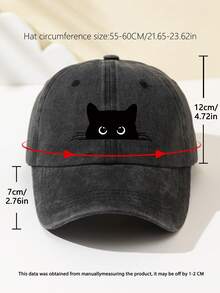 1 pieza Gorra de béisbol suave con estampado divertido de gato juzgando para mujer, diseño de patrón de animal lindo, talla ajustable, adecuada para deportes al aire libre, campamento, viajes, regalo festivo - D - Ver 4
