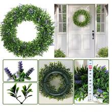 Conjunto de 2 Guirlandas Artificiais de Lavanda para o Natal, 40 cm (15,74 polegadas), Plantas Artificiais, Decorações Verdes, Decorações Perenes, Adequadas para Decorações de Escolas, Dormitórios, Escritórios, Festas, Eventos, Aniversários, Decoração de Casa, Hotéis, Restaurantes, Salas de Estar, Quartos, Casamentos, Banquetes, Cozinhas e Jardins, Decorações de Natal, Decoração de Casa e Presente de Ano Novo - Verde - Ver 12