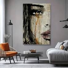 Impresión artística en lienzo de rostro de mujer abstracto moderno, decoración para el hogar de 20x28 pulgadas, pintura colgante, decoración de pared - decoración de pared sin marco para salas de estar y dormitorios