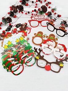 9Pcs-Christmas Glasses Frame, Fun Santa Claus, Christmas Tree, Reindeer Shaped Paper Glasses - Party Gift, Christmas Party Glasses Costume Eyeglasses Accessories For Christmas Gifts Holiday Photo Props,Christmas Gift Accessories, Holiday Party Supplies Christmas Decoration Accessory, Used For Photo Booth Props And Christmas Decorations - Novel Accessories For Holiday Celebrations