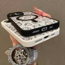 Premium Magnetic Case For IPhone11/12/13/14/15/16/17 Promax Air Plus Cute Bunny Sketch Pattern Y2k Cased MagSafe Ready, Anti-Fall, Springtok And Ultra-Thin Design |   Perfect For Everyday Use - trắng - Xem 2