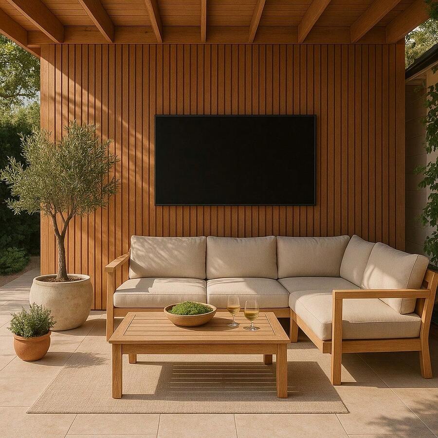 100 Freijó MDF Boards 45x11 Easy Installation Adhesive Slatted Panel - 弗雷霍 - 查看 1