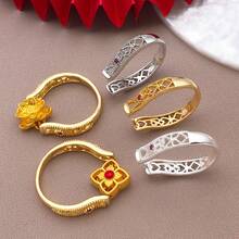 1/3/5 piezas Anillos en blanco chapados en oro de 18K con base ajustable y circonita para hacer joyas y manualidades DIY